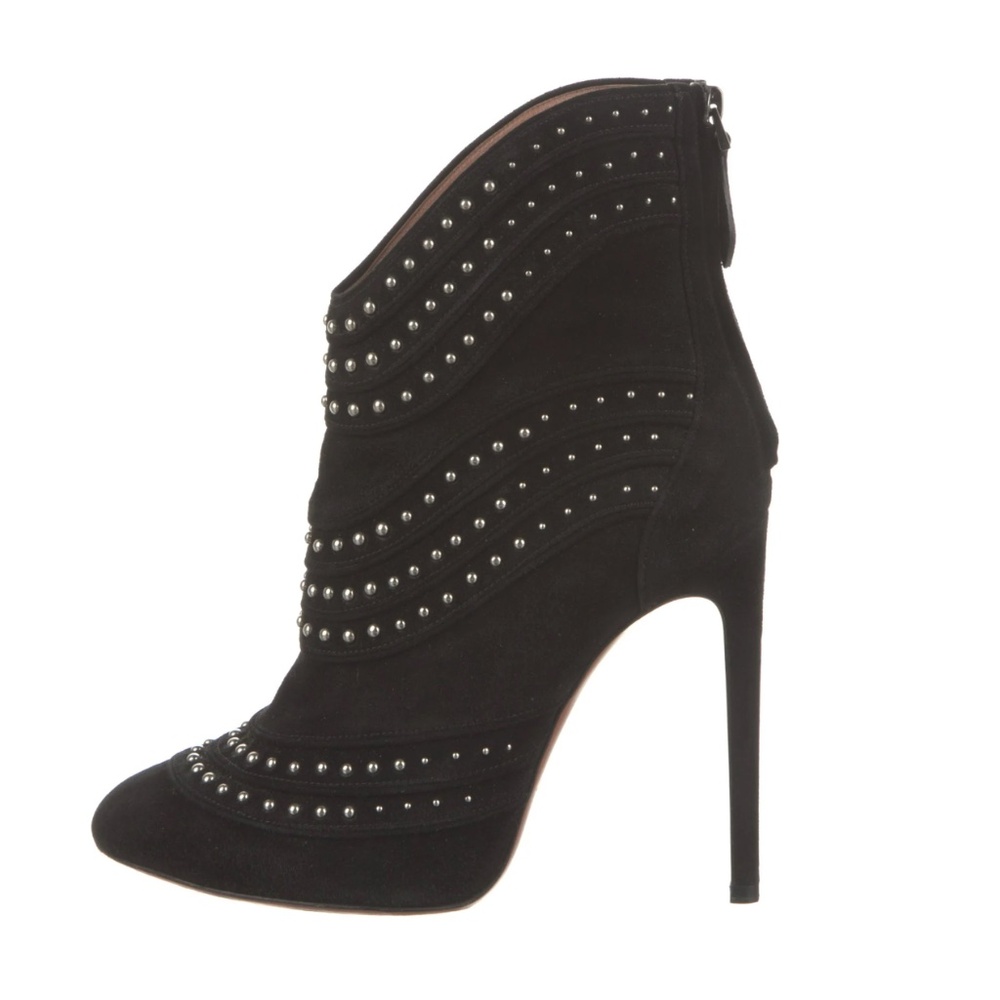 ALAÏA Suede Studded Accents Lace-Up Boots Size: 8 | US8, IT38.5 ITALY MSRP 1,800